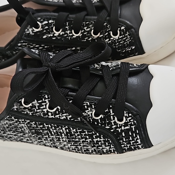 KATE SPADE Black White Tweed Sneakers Size 6 - Picture 4 of 15